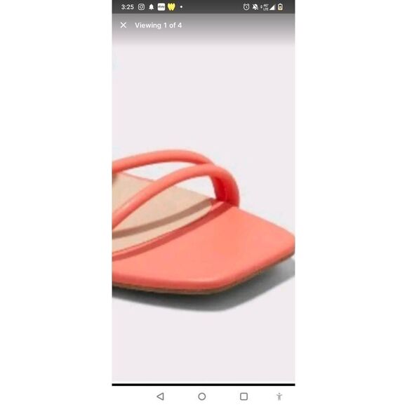 New Blakely mule 2.25" block heel Memory foam Coral Pink Slip-on sandals 8.5 NWT - Picture 6 of 6